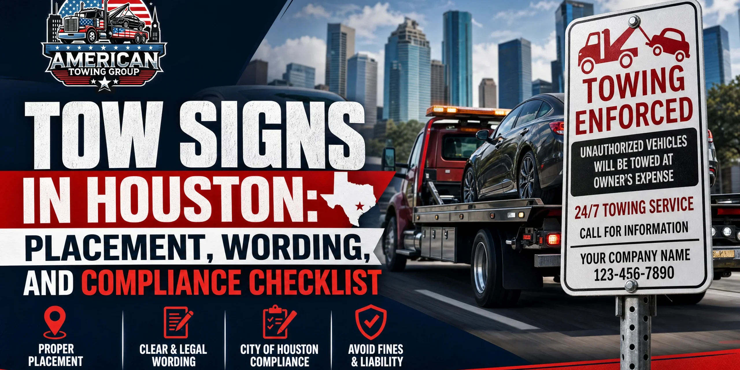 tow signs Houston placement at an apartment lot entrance with clear wording and compliant enforcement